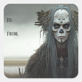 Bog Witch - Liches en Ghouls Vierkante Sticker