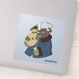 Bogdan de Stier Cartoon Handhaver Sticker