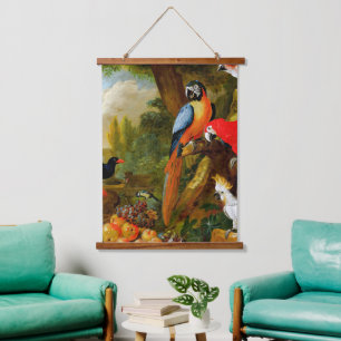 Bogdani Jakob Two Macaws a Cockato Hangend Wandkleed