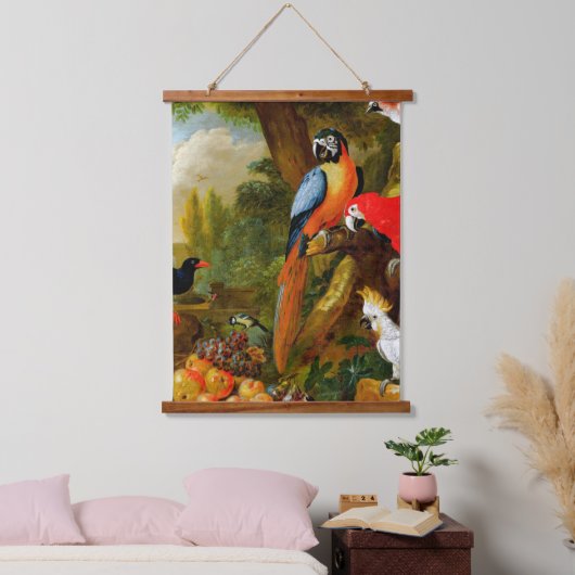 Bogdani Jakob Two Macaws a Cockato Hangend Wandkleed (Slaapkamer)
