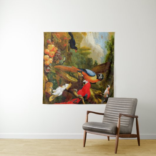 Bogdani Jakob Two Macaws a Cockato Wandkleed (In Situ (horizontaal))