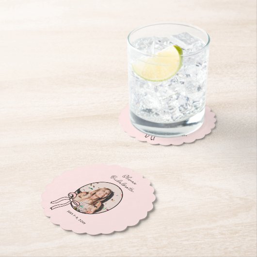 Bogen & Babes Roze Bow Coquette Bachelorette Party Kartonnen Onderzetters (Insitu)