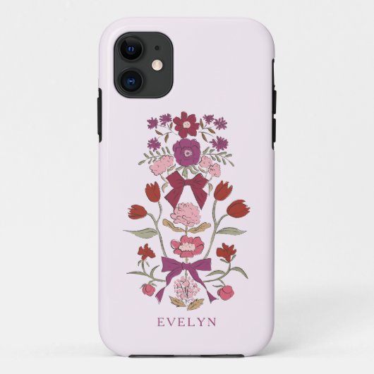Bogen en bloesems Floral Magenta Case-Mate iPhone Case (Achterkant)