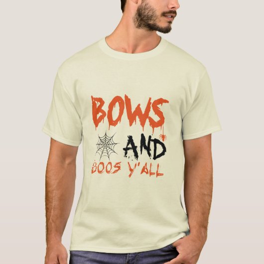 Bogen en Boos Y'all Halloween Mannen T-Shirt (Voorkant)