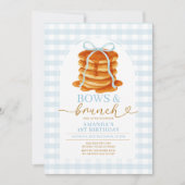 Bogen en brunch pannenkoek blauw 1e verjaardag Gin Kaart (Voorkant)