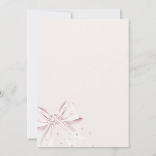 Bogen en Bubbly Pink bruids douche uitnodiging (Achterkant)