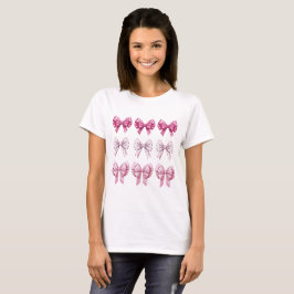 Bogen en harten roze en Paarse T-shirt