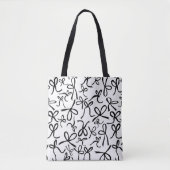 Bogen en linten Pattern Fun Vrouwelijk Schattige C Draagtas (Voorkant)