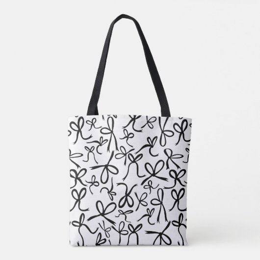 Bogen en linten Pattern Fun Vrouwelijk Schattige C Draagtas (Achterkant)