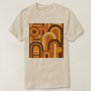 Bogen en zonnevlekken Retro geometrisch ontwerp T-shirt