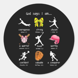 Bogen God Zegt Ik Ben Christelijk Zachte Meisjes B Ronde Sticker