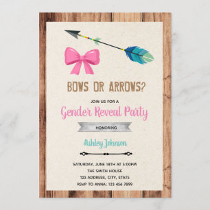 Bogen of pijlen gender onthullen uitnodiging