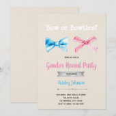 Bogen of vlinderdas woord uitnodigen kaart (Voorkant / Achterkant)