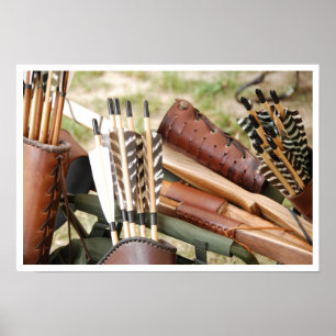 Bogen, pijlen en vijvers, voor boogschieten poster