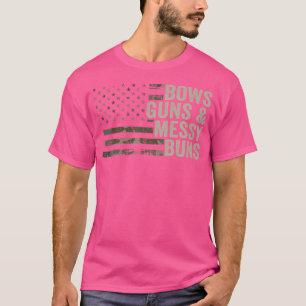 Bogen Pistolen Messy Buns Funny Pistool Bow Boogsc T-shirt