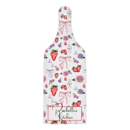Bogen, Rozen & Aardbeien Coquettepatroon Snijplank (Voorkant)