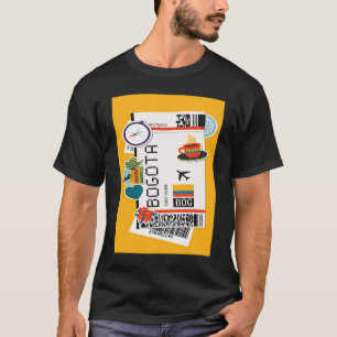 Bogotá Colombia City Skyline Silhouette Outline Sk T-shirt