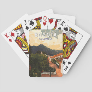 Bogota Colombia Illustratie Reizen Art Vintage Pokerkaarten