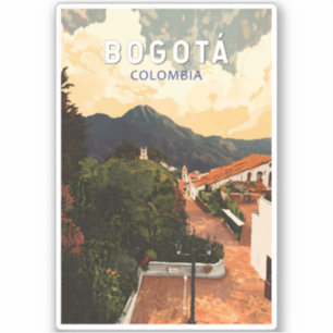 Bogota Colombia Illustratie Reizen Art Vintage Sticker
