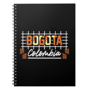 Bogota Colombia Retro Typografie Ontwerp Notitieboek
