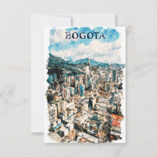 Bogota Colombia Stadsgezicht Aquarel Kaart