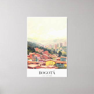 Bogota Colombia Vintage Poster Canvas Afdruk