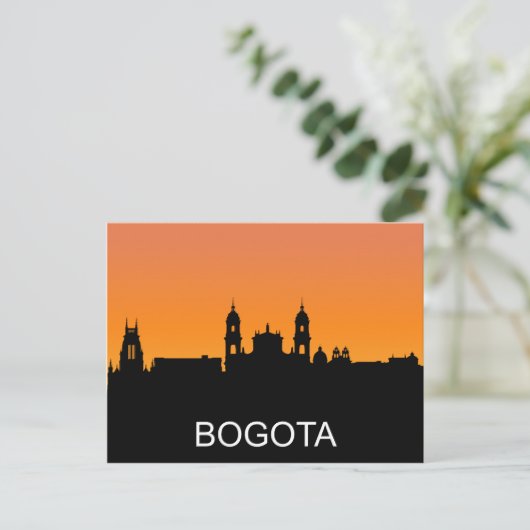 Bogota silhouette, zomerzonsondertoon briefkaart (Staand voorkant)