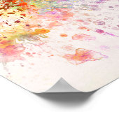 Bogota skyline tegen achtergrond van waterverf v2 poster (Hoek)