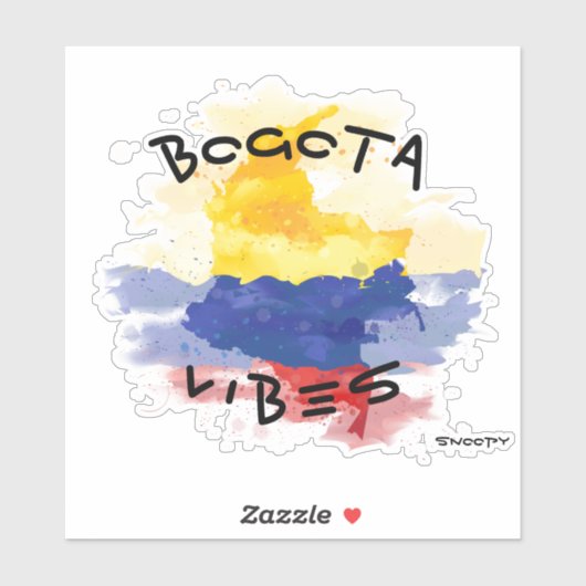 Bogota vibes auto autocollant Colombie croquis (Feuille)