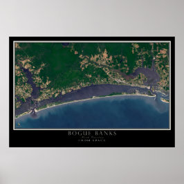 Bogue Banks North Carolina van de ruimtesatelliet Poster