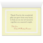 Bogue jaune et jaune Carte de remerciements plié (Intérieur Horizontal (Bas))