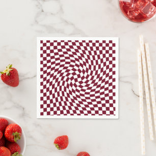 Bogundy Colour Wedding Collectie Checkered Servet