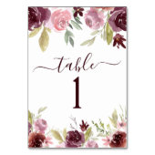 Bogundy Elegant Waterverf Floral Wedding Kaart (Voorkant)