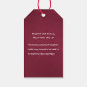 Bogundy en Blush Waterverf Floral Cadeaulabel (Achterkant)