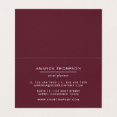 Bogundy en Blush Waterverf Floral Visitekaartjes (Binnenkant ongevouwen)