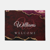 bogundy en goudganzenmonogram homepage doormat  deurmat (Voorkant)
