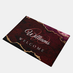 bogundy en goudganzenmonogram homepage doormat  deurmat