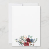 Bogundy Floral 80th Birthday Botanical Kaart (Achterkant)