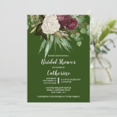 Bogundy green roos floral dark moody greenery Kaart (Staand voorkant)