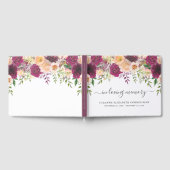 Bogundy Peach Floral Script in Loating Memory Gastenboek (Volledig)