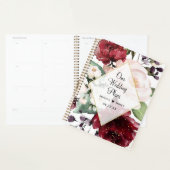 Bogundy Peach Floral Waterverf Gold Foil Wedding Planner (Display)