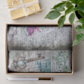 Bogundy Roos Botanische Grunge Ephemeral Decoupage Tissuepapier (Geschenk)