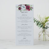 Bogundy Silver Grey Rozen Botanisch Menu (Staand voorkant)