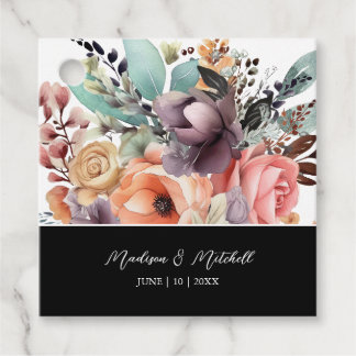Boheem Boeket Waterverf Bloemen Bedankjes Labels
