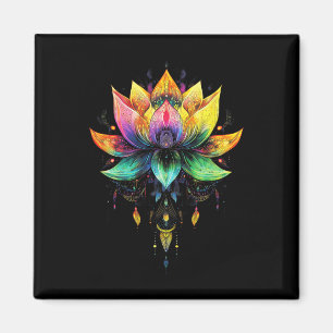 Boheem Regenboog Lotus Bloem Yoga Mandala Chakra  Magneet