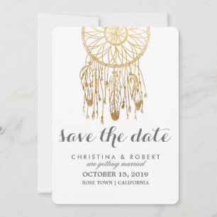 Boheemien Droomvanger Nep Goud Folie Save The Date