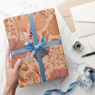Boheemien Terracotta Wildflower Bloempatroon Cadeaupapier