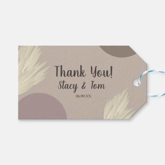 Boheemische Dank Je Pampas Vormen Cadeaulabel (Voorkant (Horizontaal))