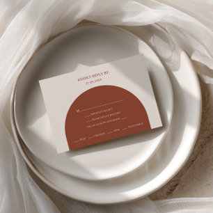 Boheemkaart met verbrande oranje boog menu keuze R