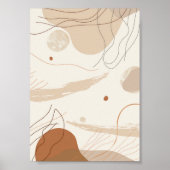 Boheems Abstract beige Poster (Voorkant)